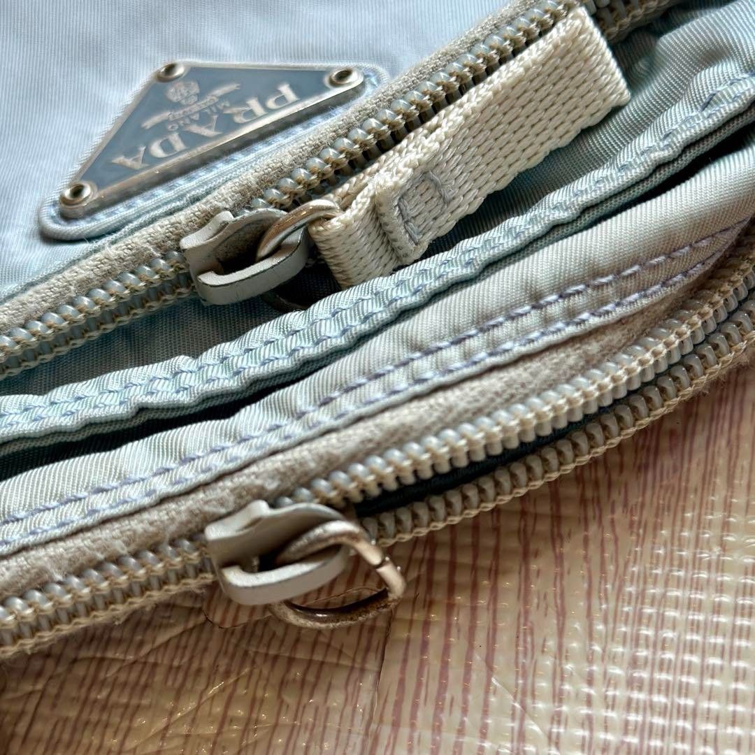 Prada Prada - Nylon Shoulder Bag Crossbody Light Blue Triangle Size ONE SIZE - 8 Thumbnail