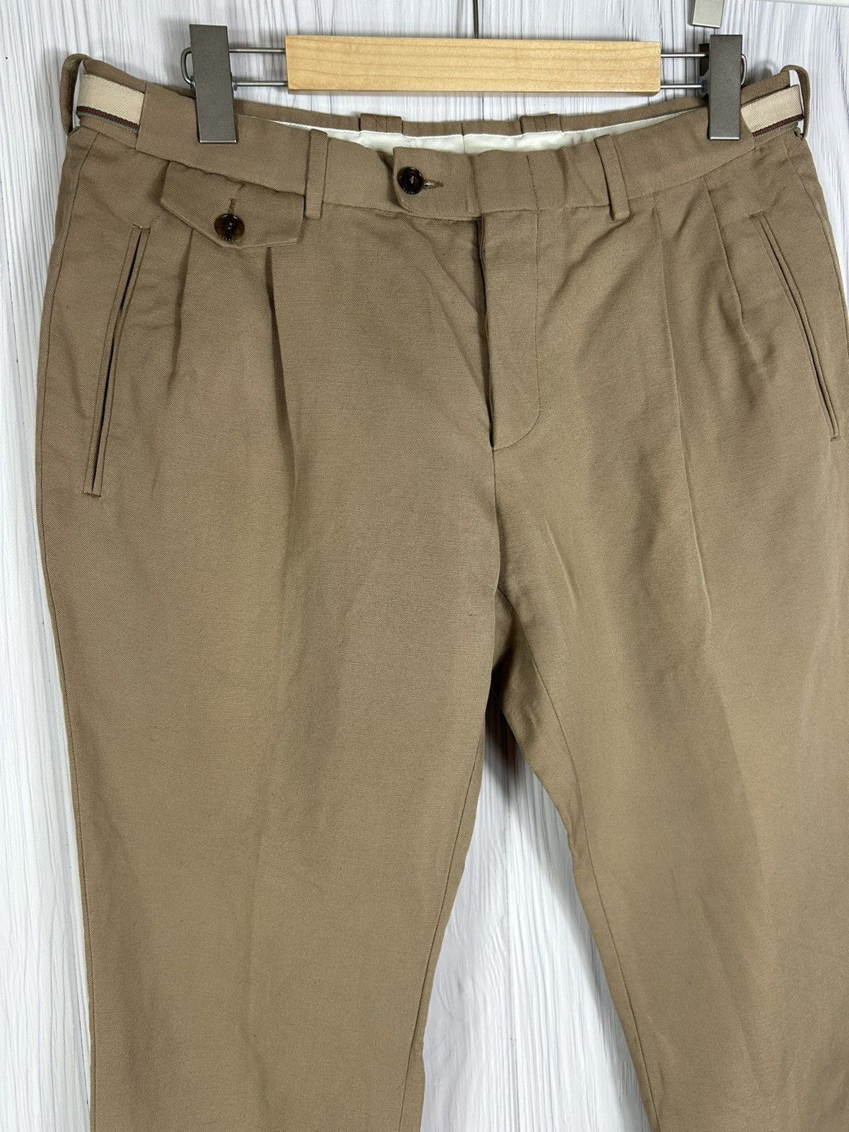 Gucci GUCCI Trousers Pants Web Stripe Side Adjusters Pleated 50R Size US 34 / EU 50 - 4 Thumbnail