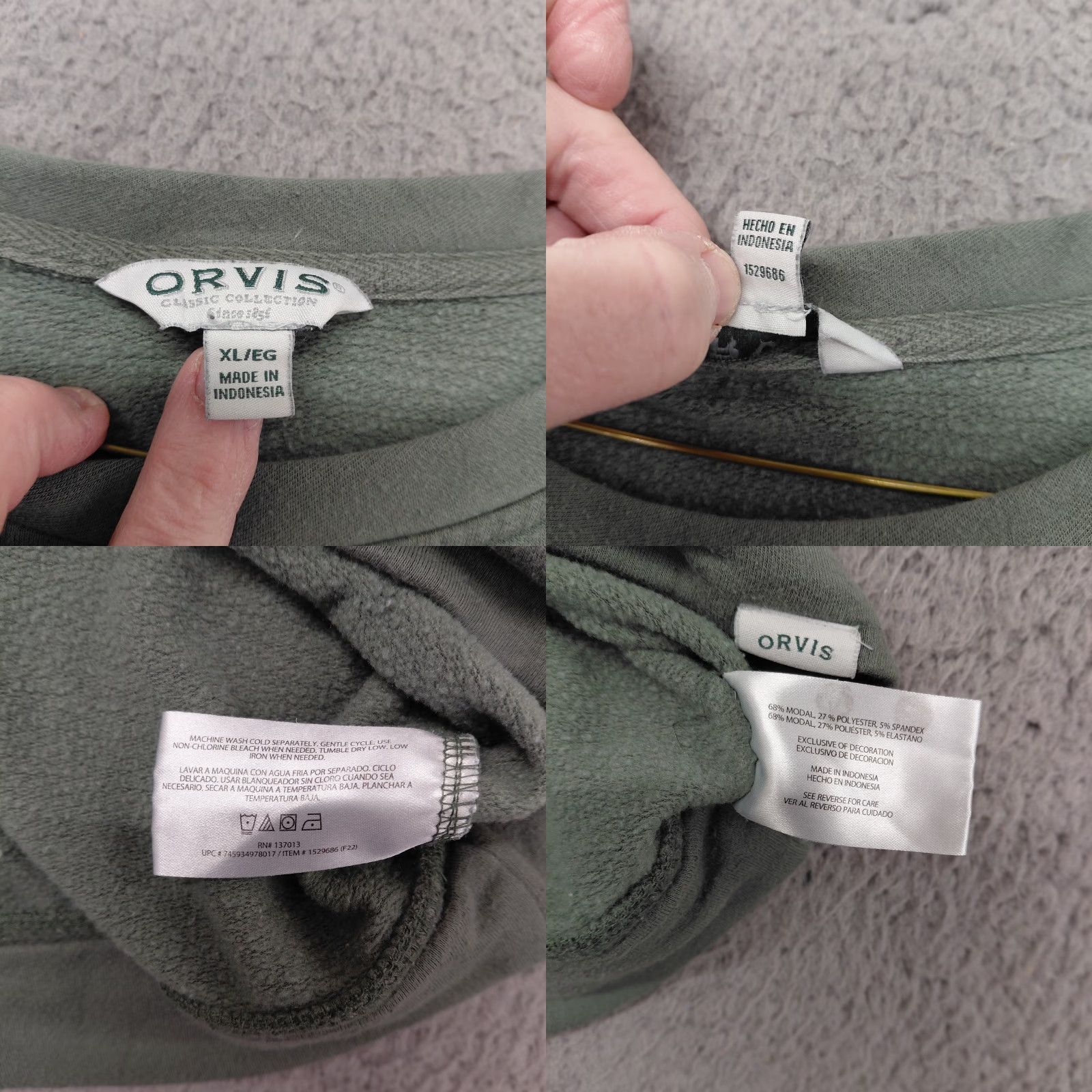 Orvis Orvis Sweatshirt Men’s XL Green Crew Neck Modal Blend Stretch Long Sleeve Knit Pullover Size US XL / EU 56 / 4 - 9 Thumbnail