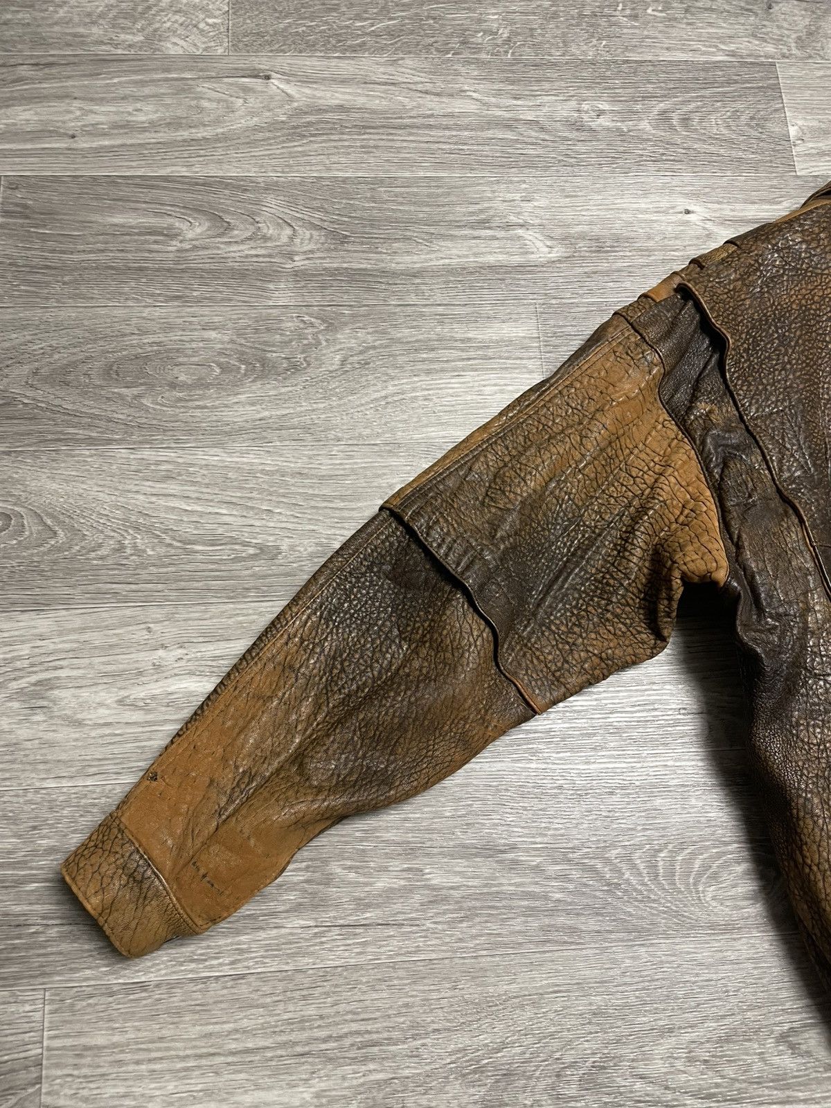 Leather Vintage Leather Brown Patterned Bomber Jacket 90s Size US M / EU 48-50 / 2 - 14 Thumbnail
