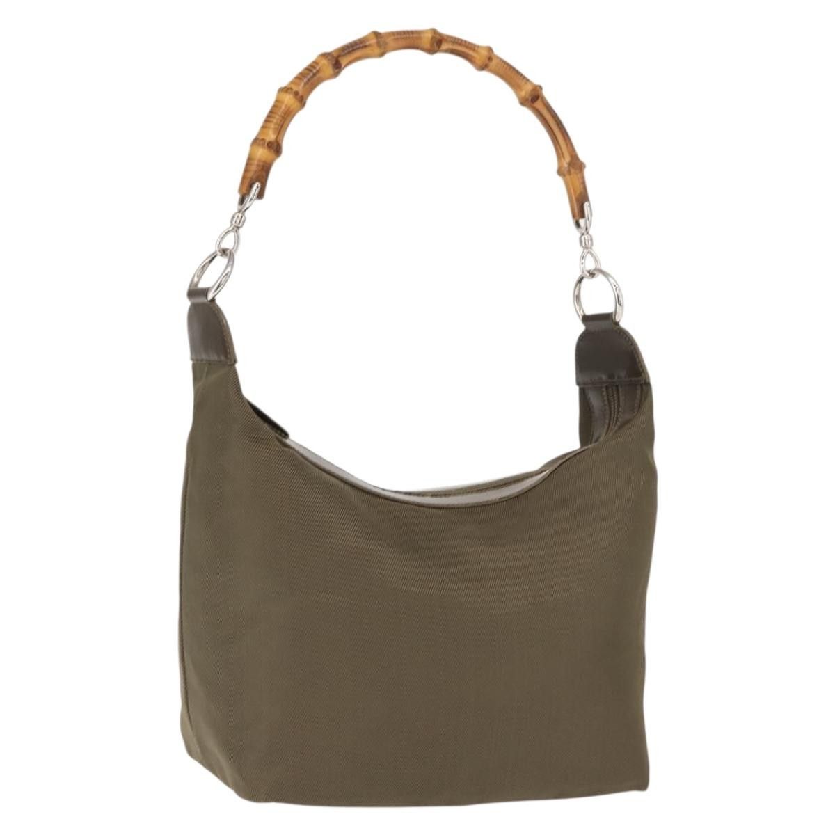 Gucci Gucci Vintage Bamboo Handle Bag Nylon Size ONE SIZE - 1 Thumbnail