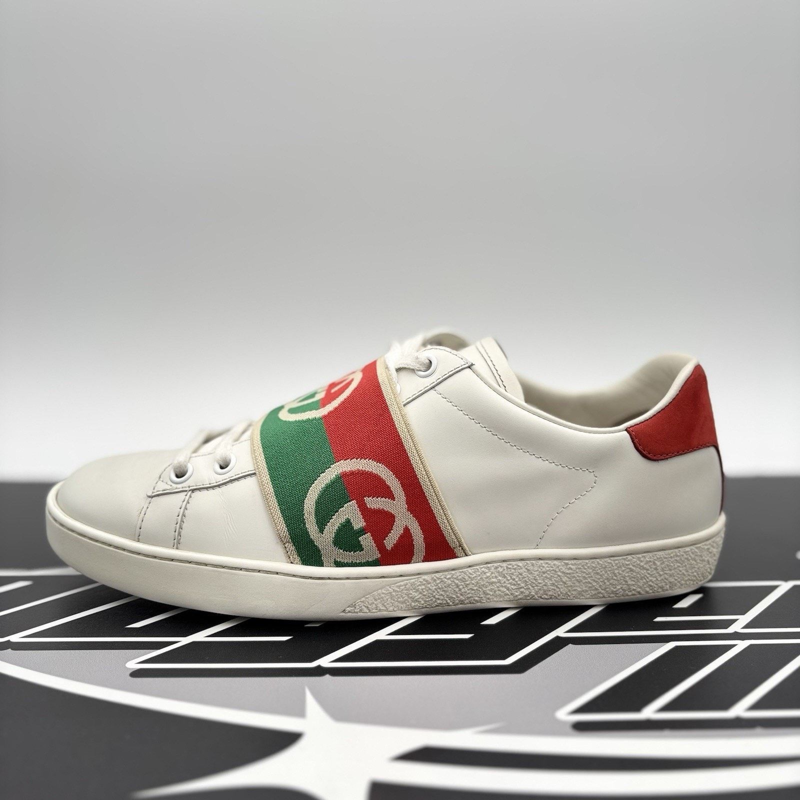 Gucci Gucci Ace Web 'Interlocking G - White Red Green ‘ | GOOD! Size US 7 / IT 37 - 11 Thumbnail