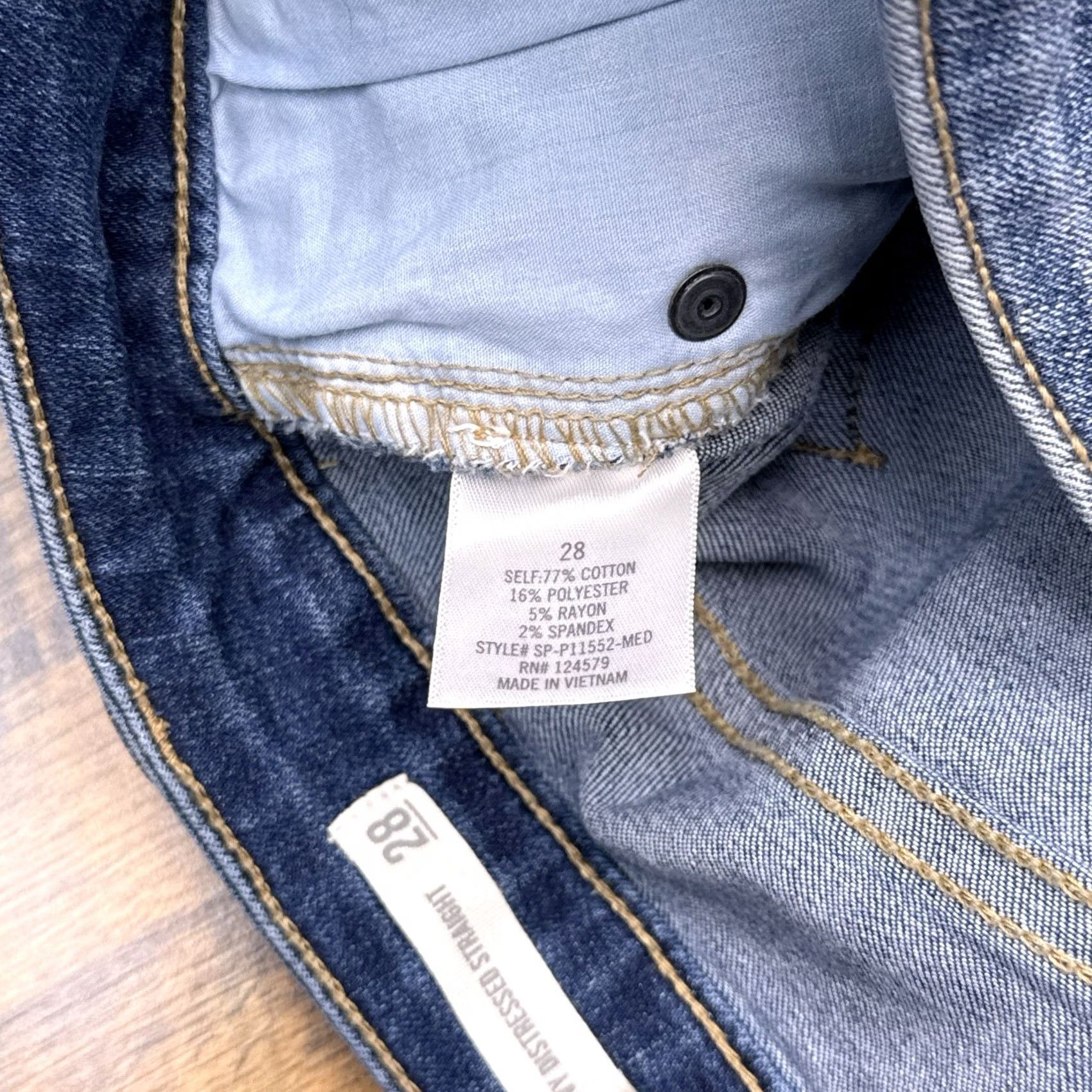 Vintage Harper Heritage Straight Jeans Womens 28 Heavy Distressed Stretch New Size 28" / US 6 / IT 42 - 7 Thumbnail