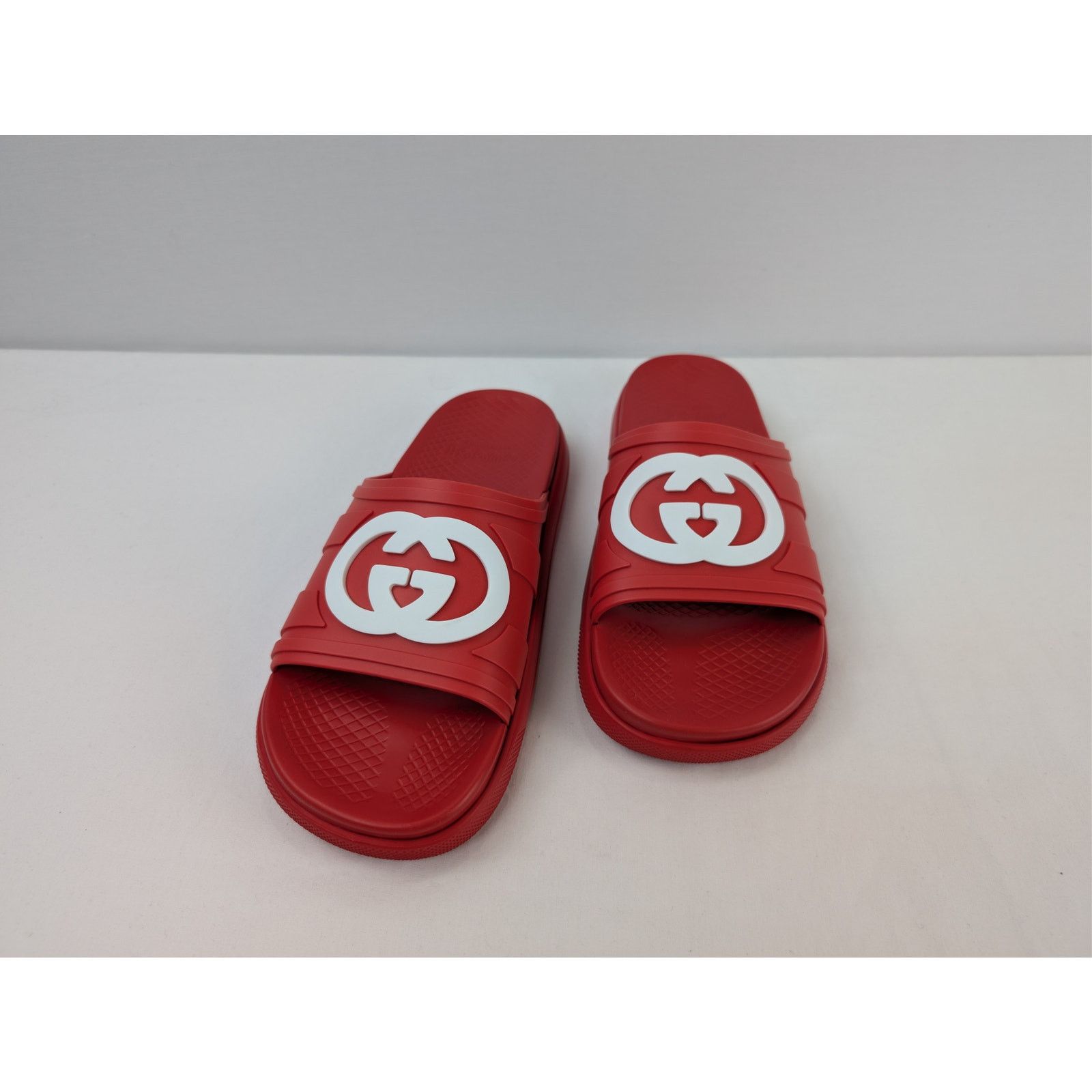 Gucci o1rshd1 Men's New Pursuit Slide Rubber 650 Slipper in Red Size US 12.5 / EU 45-46 - 9 Thumbnail