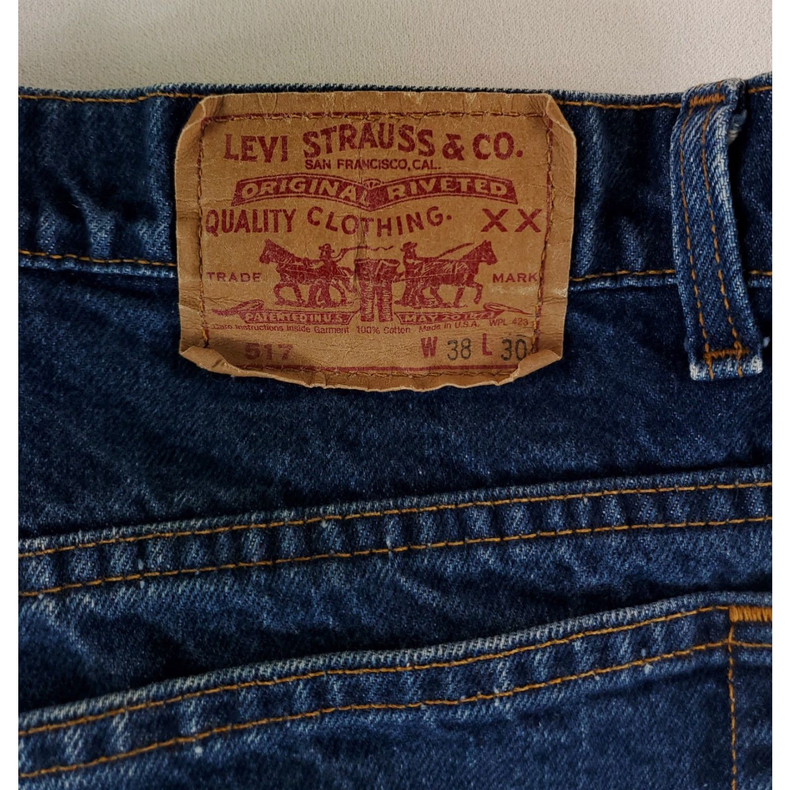 Levi's VINTAGE Levi's 517 Jeans Bootcut Mens 37x30 Blue Made USA 90s Size US 37 - 2 Thumbnail