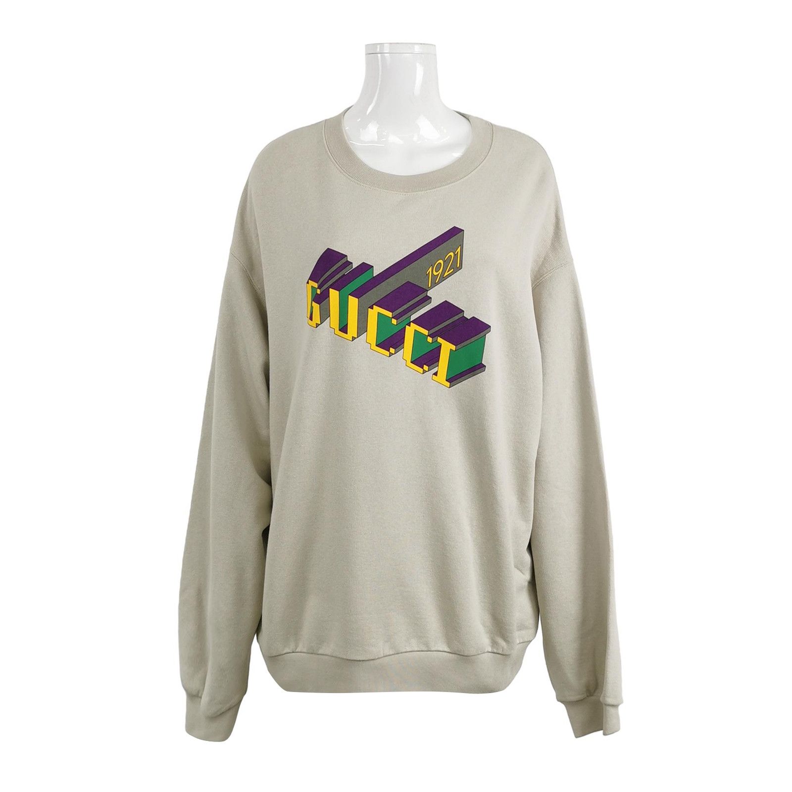 Gucci Gucci Beige 1921 3D Logo Oversized Sweatshirt Size US XL / EU 56 / 4 - 1 Thumbnail