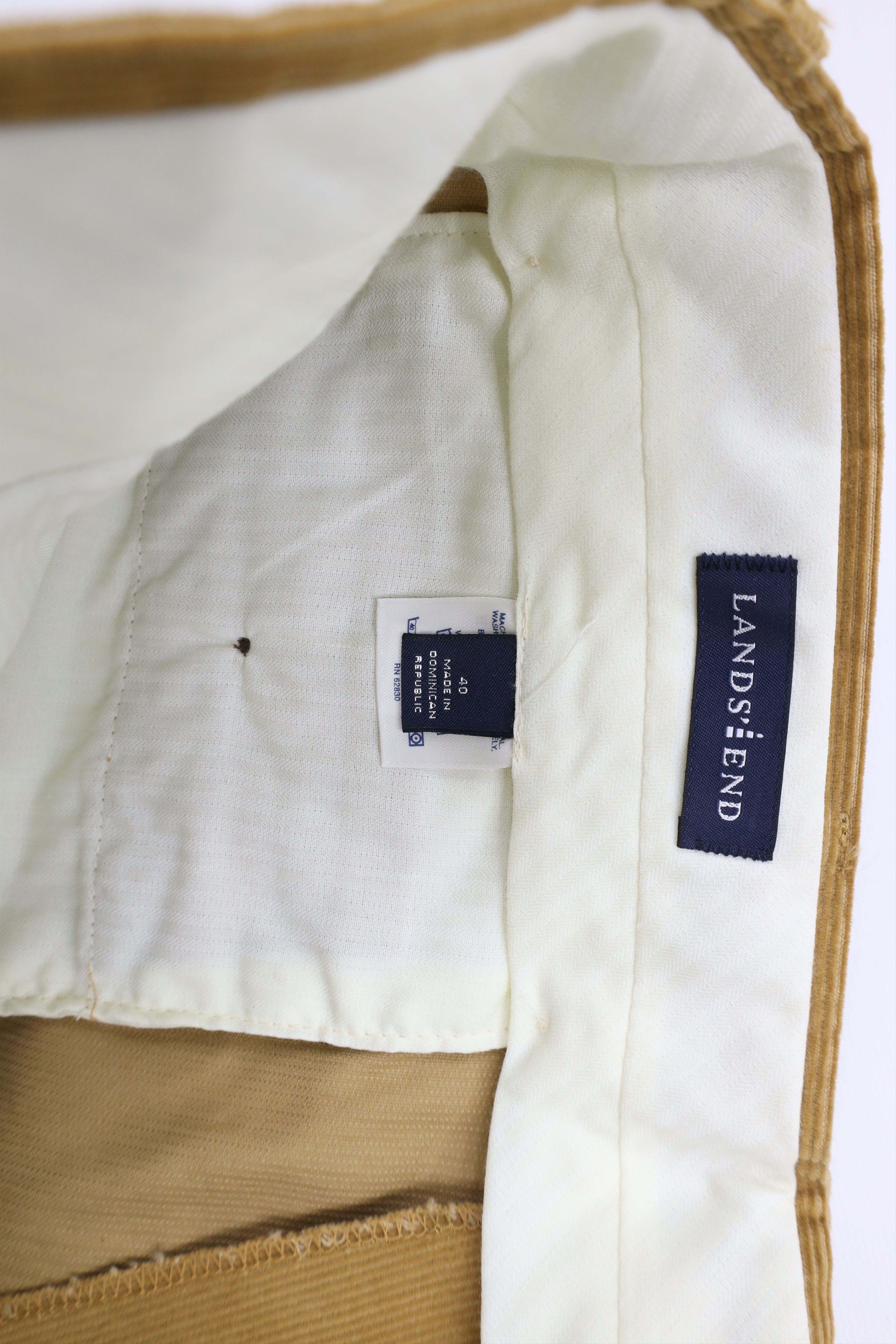 Lands' End × Vintage Vintage 90s Lands End Wide Leg Corduroy Chino Pants Beige Size US 40 / EU 56 - 6 Thumbnail