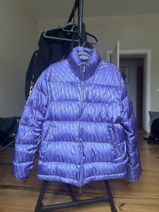 Dior oblique discount puffer jacket blue