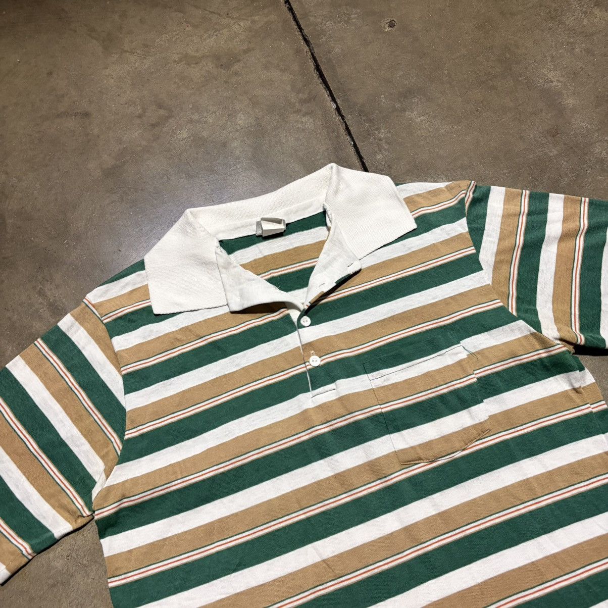 JCPenney Vintage 80s JCPenney Striped Polo Shirt Western Preppy USA Size US XL / EU 56 / 4 - 7 Thumbnail