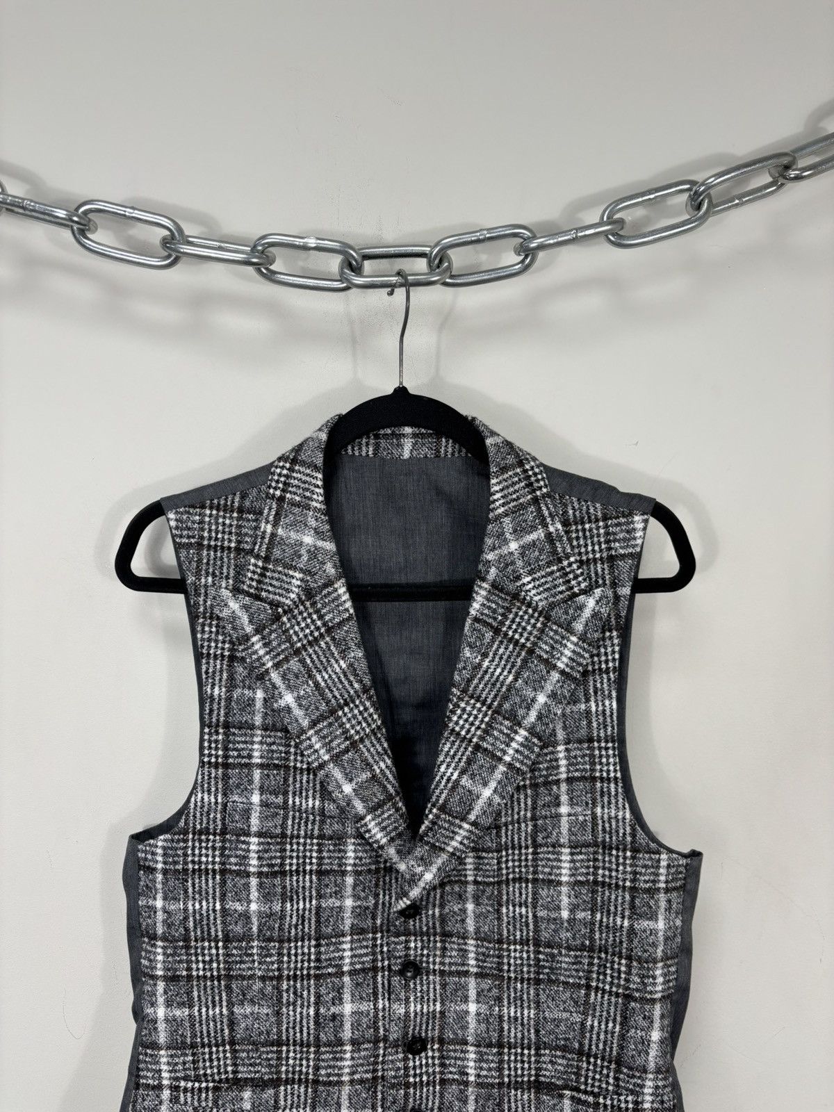 Suitsupply Suitsupply Veneto NEW Men’s Grey Check Alpaca Waistcoat Vest Size 38R - 4 Thumbnail