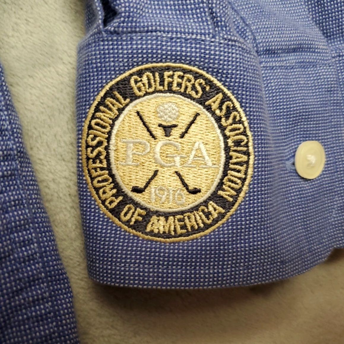 Cutter & Buck Cutter & Buck Shirt Mens 2XL Blue Oxford PGA Golf Button Down Long Sleeve Size US XXL / EU 58 / 5 - 6 Thumbnail