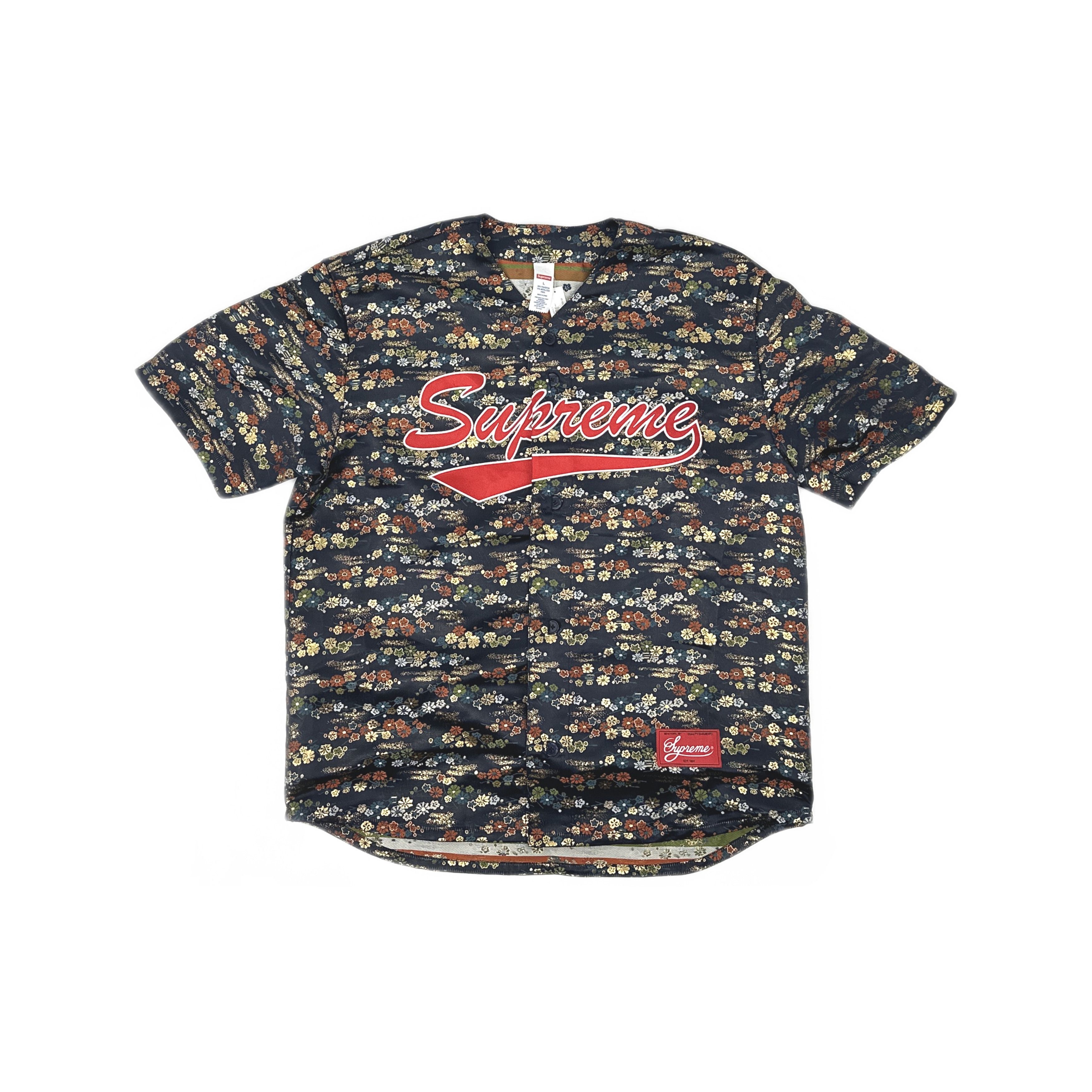 Supreme Suprem Satin #1 Baseball Jersey worn by Justin Bieber size