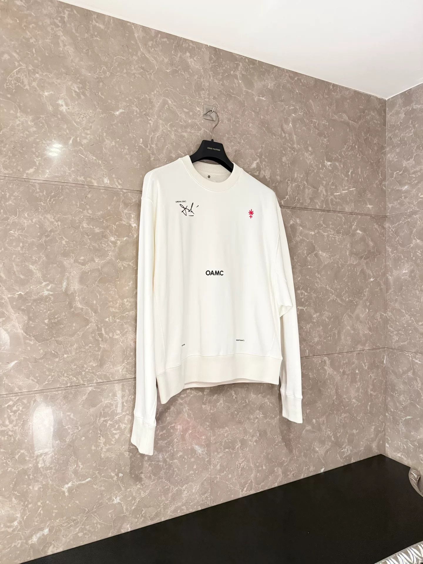 OAMC OAMC White Signature Long Sleeve Sweatshirt Size US S / EU 44-46 / 1 - 1 Thumbnail