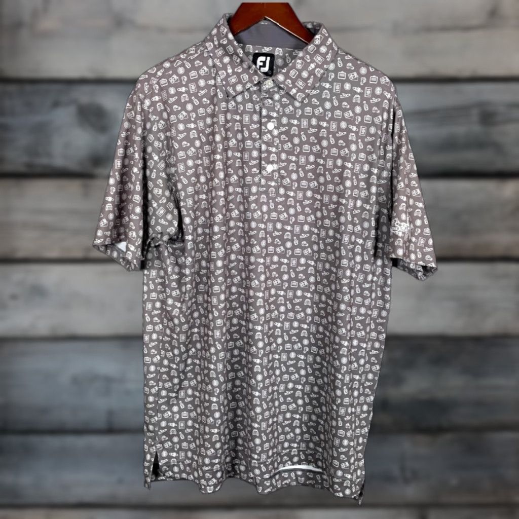 Footjoy FootJoy Polo Shirt Men Large Gray Space Ship Car Airplane Golf Stretch Size US L / EU 52-54 / 3 - 1 Thumbnail