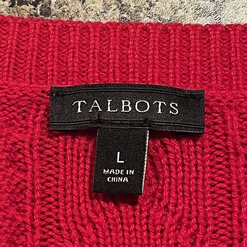 Other Talbots Sweater Cable Minimalist Preppy Holiday Red Small Size S / US 4 / IT 40 - 3 Thumbnail