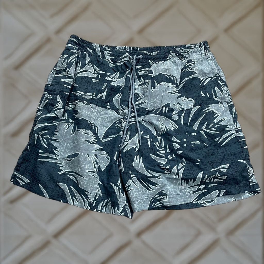 Vintage Columbia Shorts Adult XL Blue Floral Nylon Drawstring Pocket Beach Mens Size US 36 / EU 52 - 1 Thumbnail