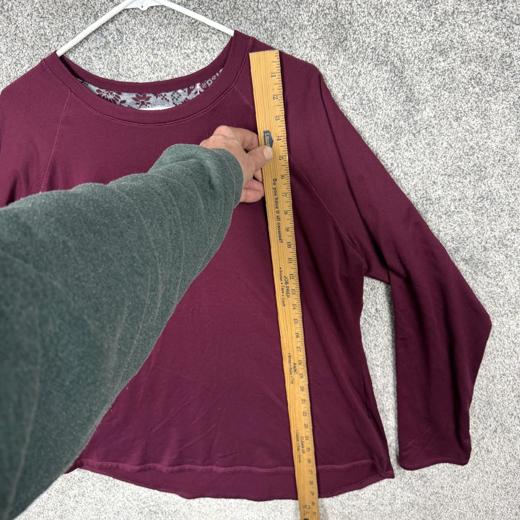 Vintage ClimateRight by Cuddl Duds Pajama Top Lot 2 Womens 2XL Blue Maroon Sleepwear Fleece Knit Crew Neck Raglan Long Sleeve Size XXL / US 16-18 / IT 52-54 - 3 Thumbnail