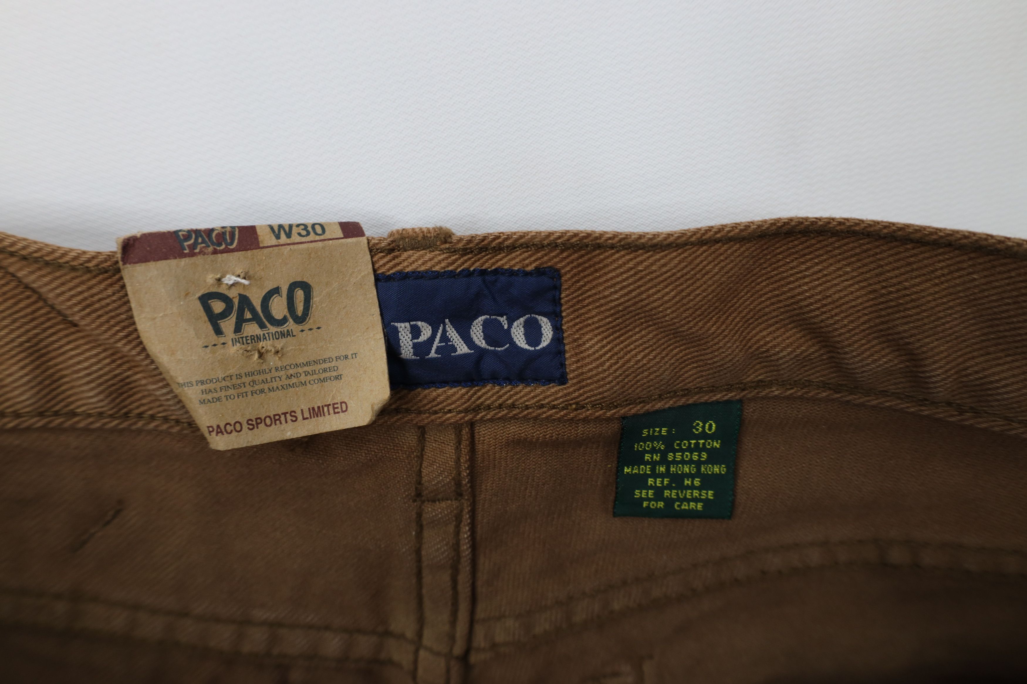 Vintage Deadstock Vintage 90s Paco Hip Hop Denim Jean Shorts Brown Size US 30 / EU 46 - 7 Thumbnail