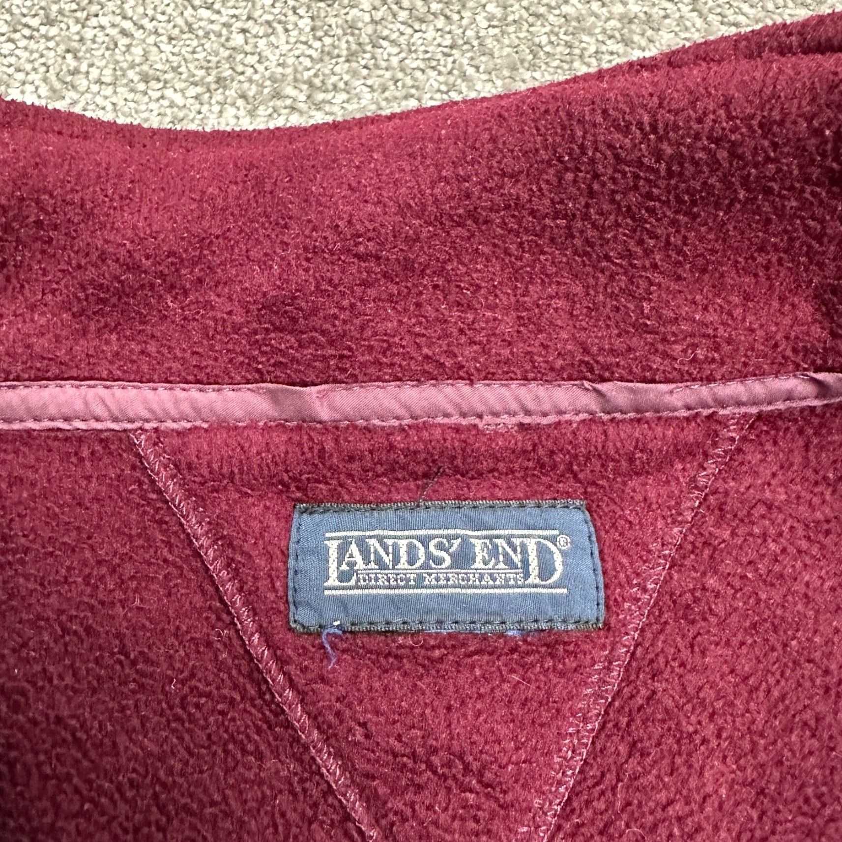 Lands' End Lands' End Fleece Jacket Womens 2X Dark Red Gray Full Zip Pocket Outdoor Hiking Jacket 2X Red Gray Fleece Zip Size XXL / US 16-18 / IT 52-54 - 6 Thumbnail