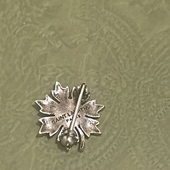 Saint Laurent Paris Saint Laurent Paris Rhinestone Brooch Silver Size ONE SIZE - 5 Thumbnail
