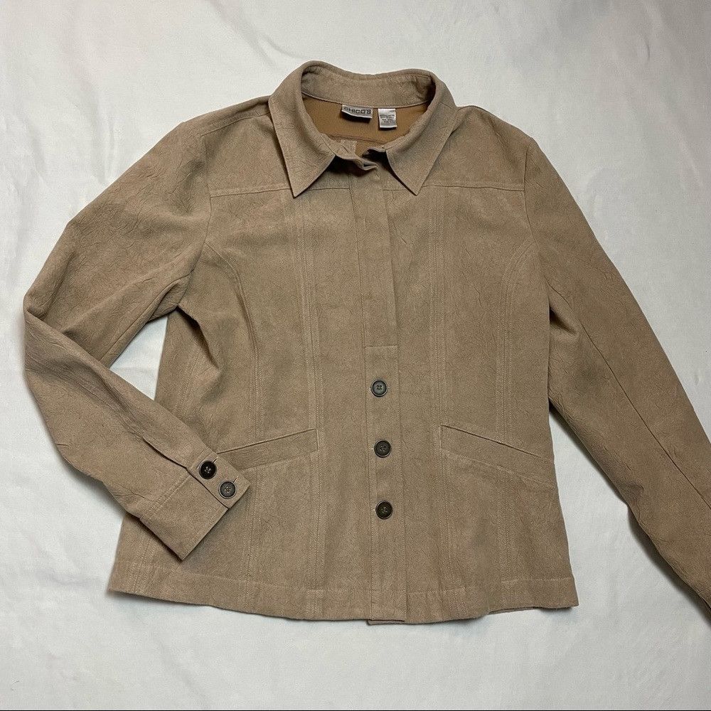 Chicos Chico’s Faux Suede Beige Jacket Size 1 US M Size M / US 6-8 / IT 42-44 - 7 Thumbnail