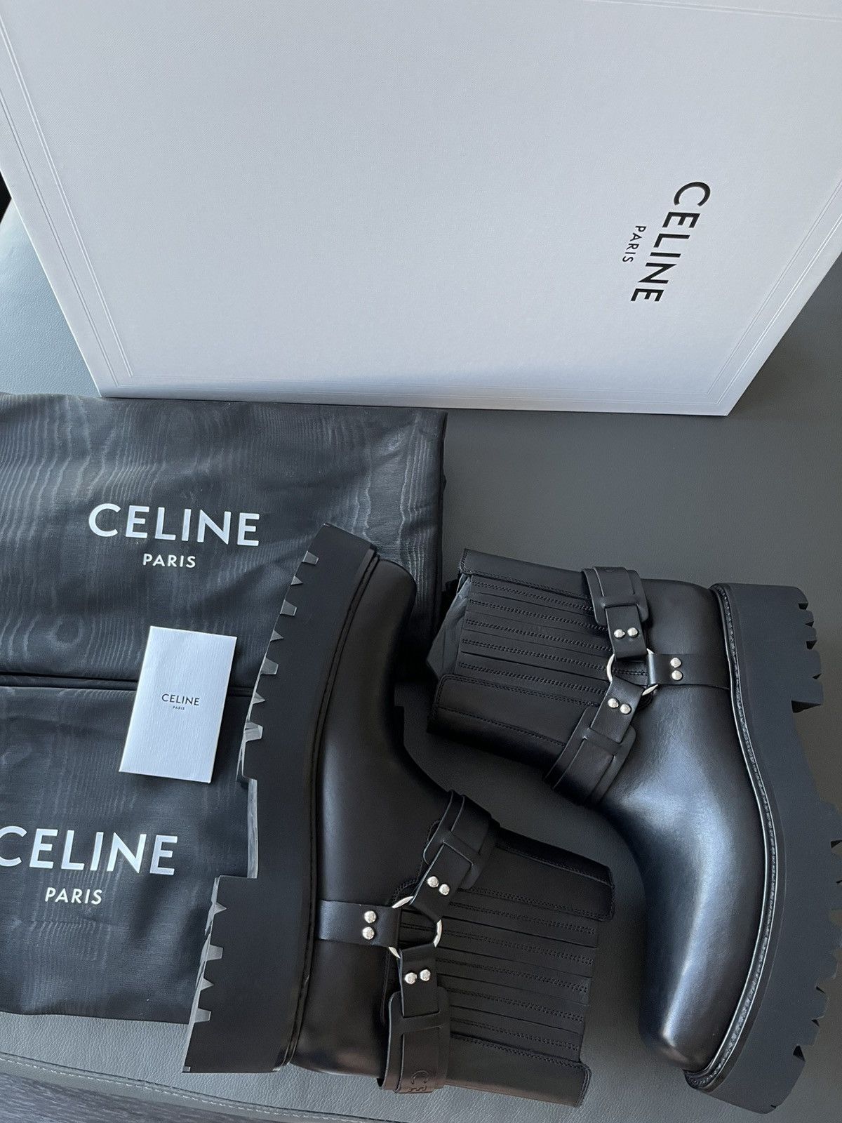 Celine × Hedi Slimane Super Runway Celine Hedi Slimane Biker Chelsea Boots New Size US 11 / EU 44 - 2 Thumbnail