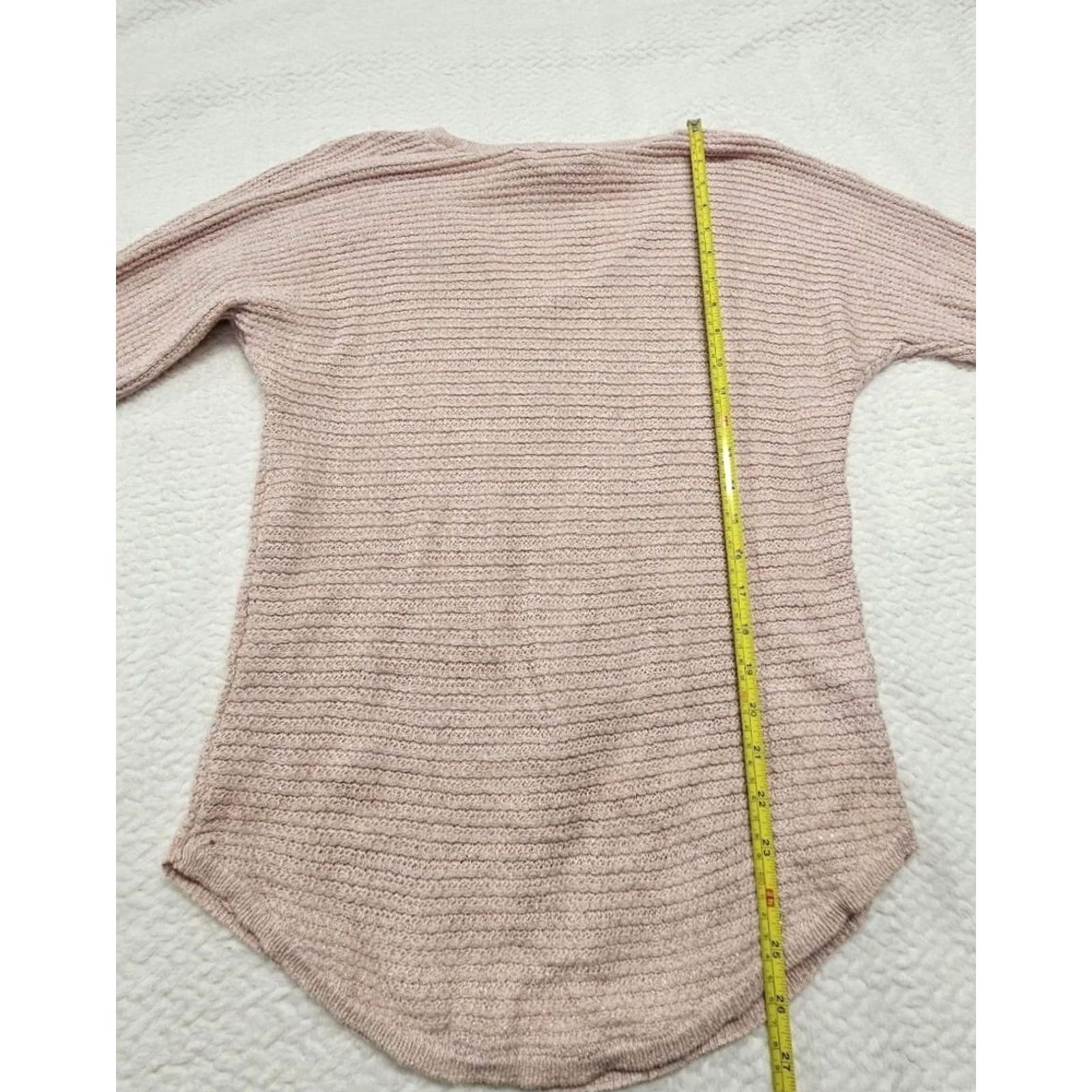 Vintage VINTAGE Shimmery Blush Pink Feminine Relaxed Fit Rounded Hem Knit Sweater M NWT Size M / US 6-8 / IT 42-44 - 3 Thumbnail