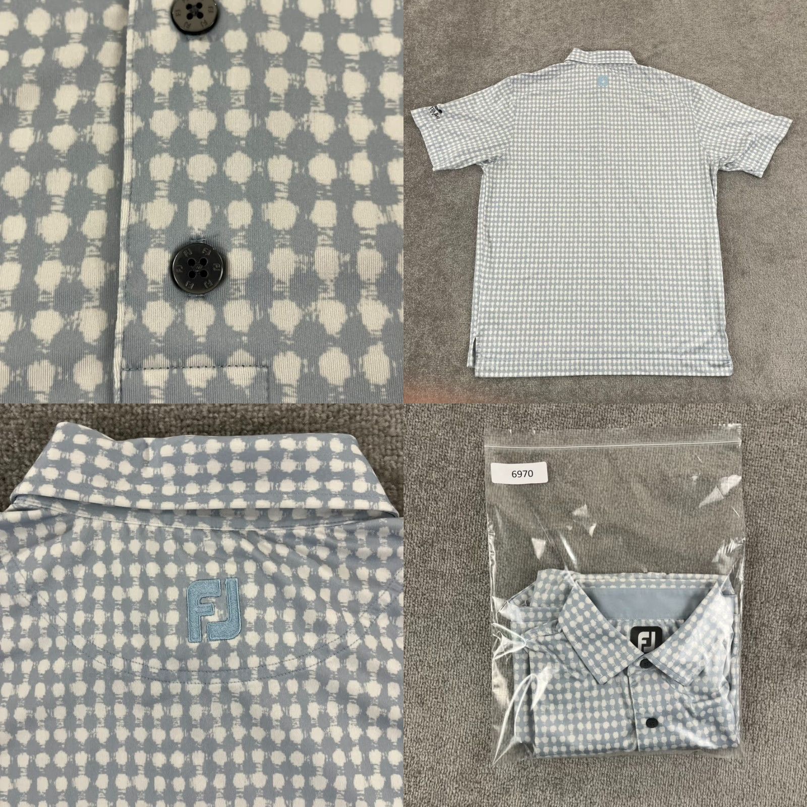 Footjoy FootJoy Polo Shirt Men L Blue White BONITA BAY Golf Club Performance Stretch Size US L / EU 52-54 / 3 - 8 Thumbnail