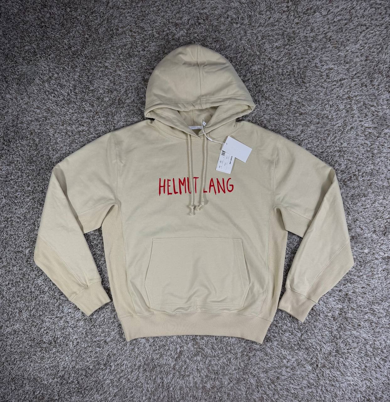 Helmut Lang NWT Helmut Lang Scribble Logo Hoodie 'Stone' Size US L / EU 52-54 / 3 - 2 Thumbnail