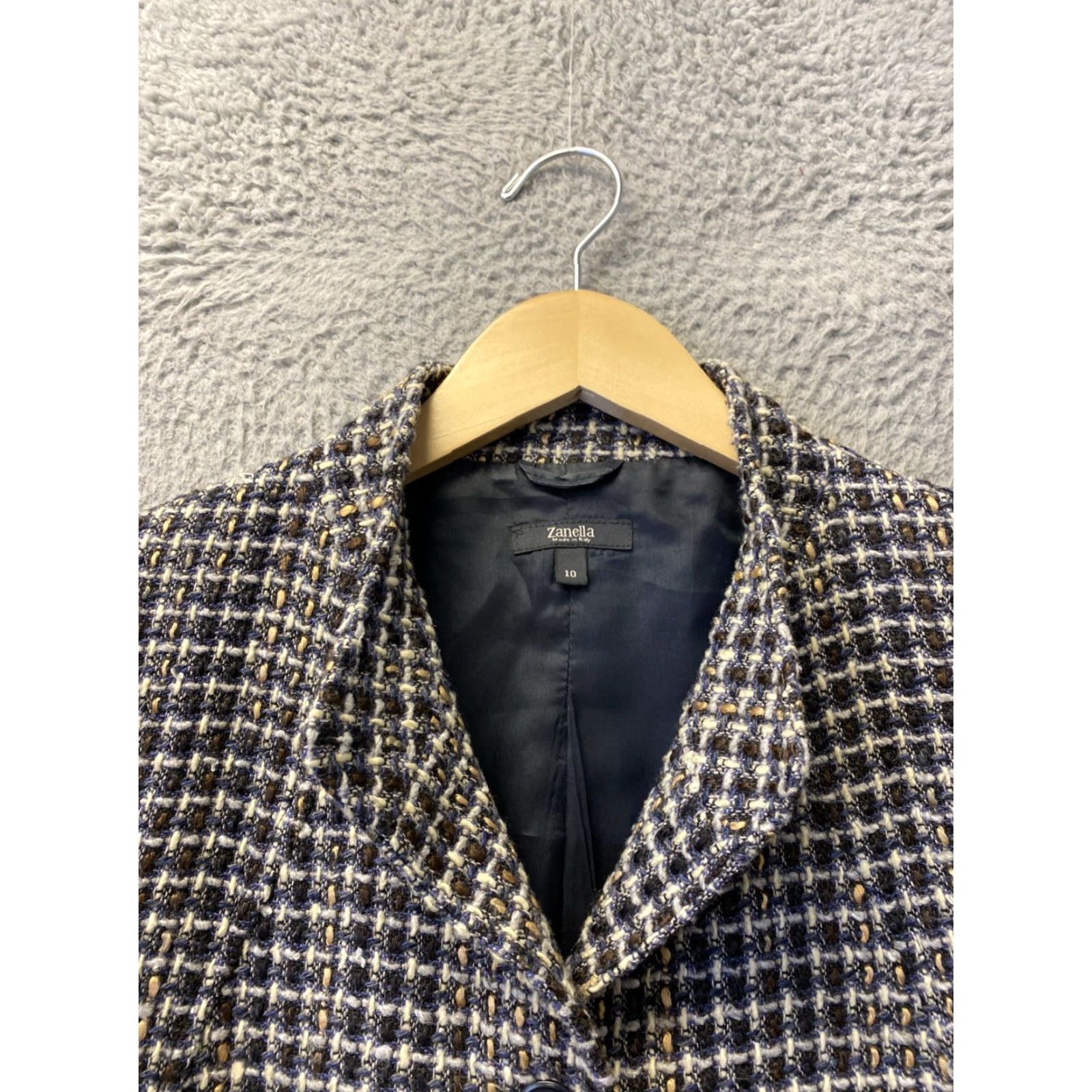 Zanella Zanella Blazer Women’s Size 10 Tweed Jacket Multicolor Made in Italy Size L / US 10 / IT 46 - 2 Thumbnail