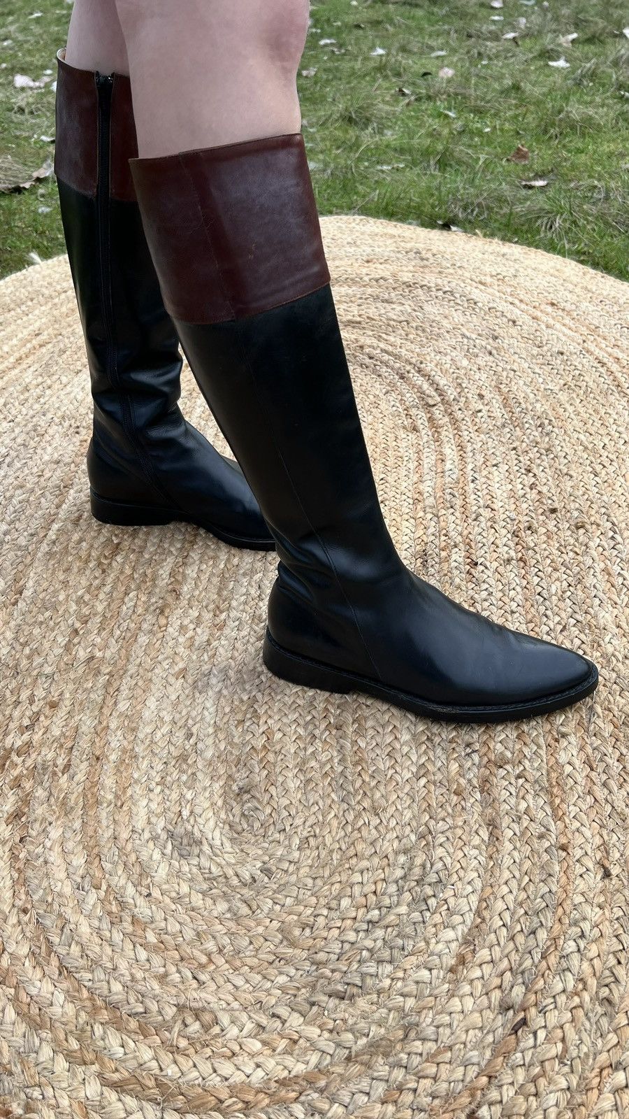 Ann Demeulemeester Two tone knee high riding boots Size US 7.5 / IT 37.5 - 7 Thumbnail
