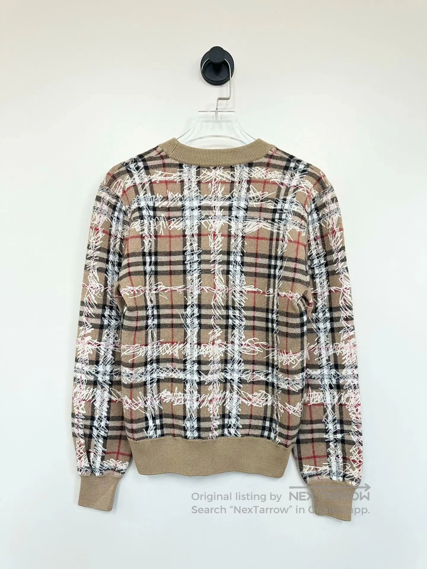 Burberry Burberry Beige Classic Graffiti Checkered Knit Sweater| Size US XS / EU 42 / 0 - 2 Thumbnail