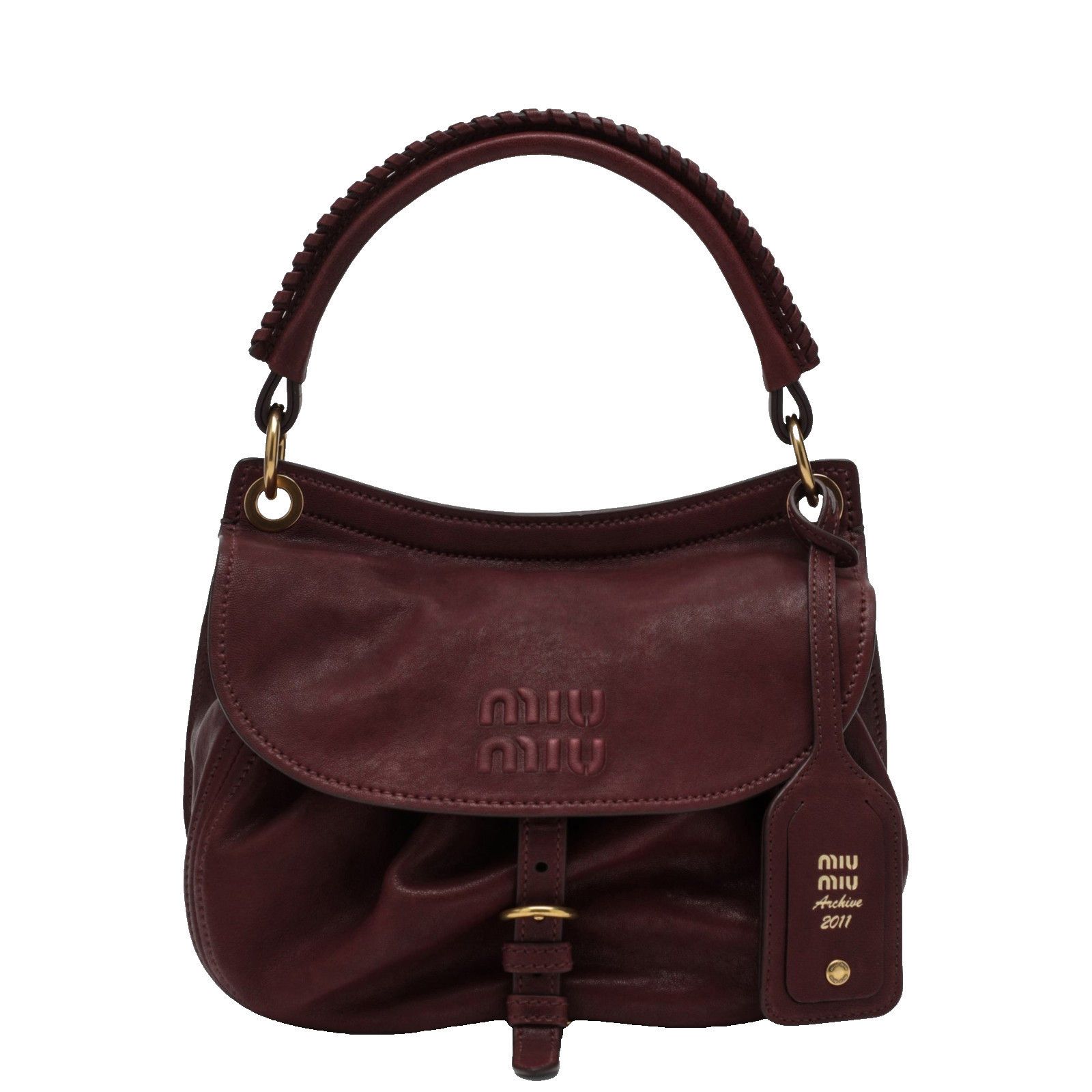 Miu Miu MIU MIU $3600 Rendez Vous Amaranth Red Nappa Leather Shoulde Size ONE SIZE - 1 Thumbnail
