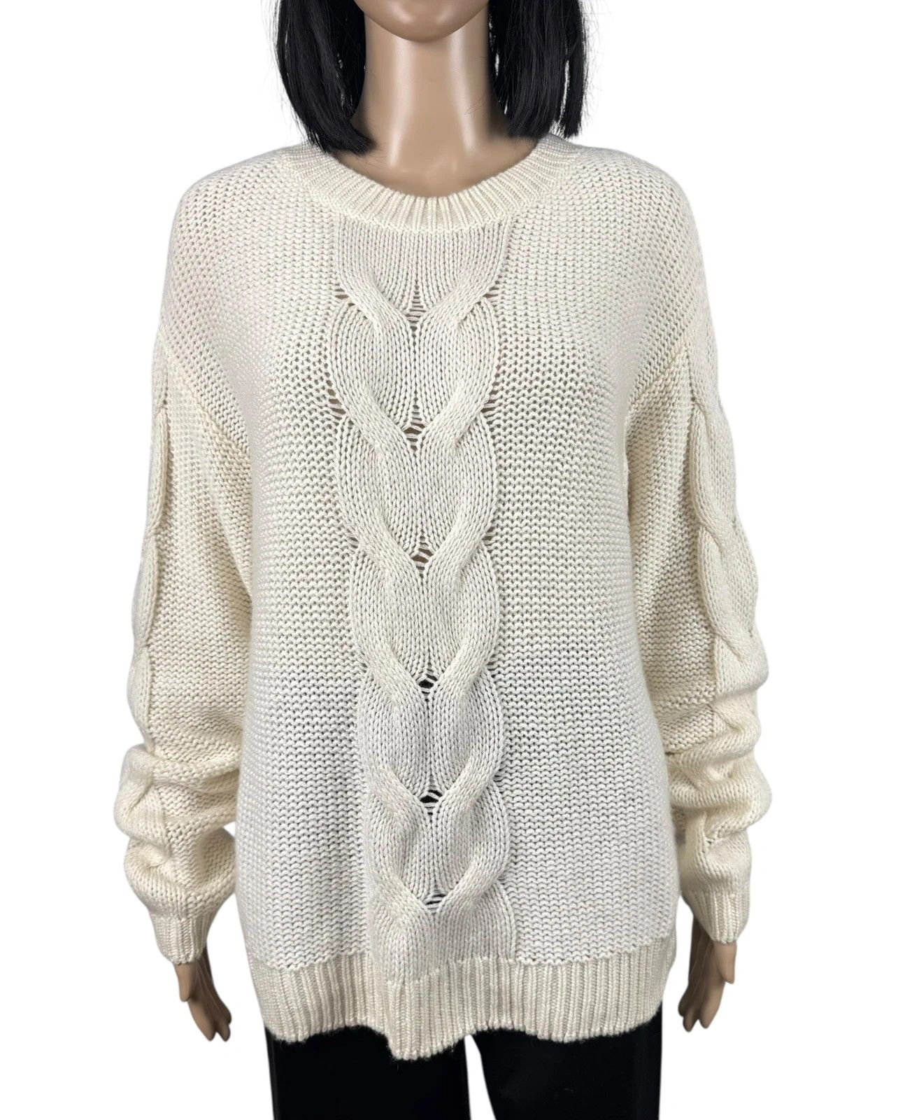 Other Madeleine Tight Knit Cashmere Sweater Ivory size Size L / US 10 / IT 46 - 2 Thumbnail