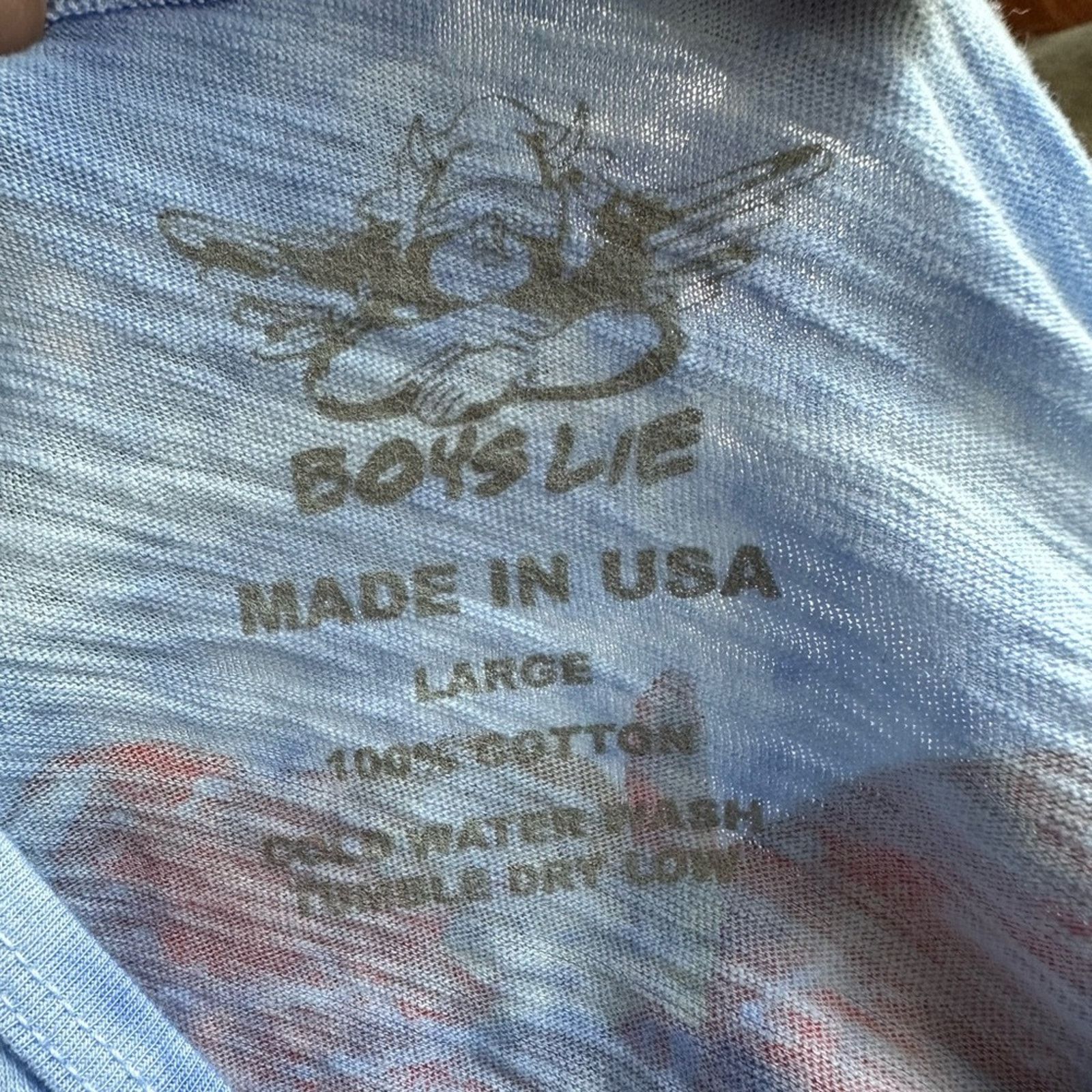 Boys Lie NWOT Boys Lie Sky Blue Bleach Tie Dye Crop T With Logo Size L / US 10 / IT 46 - 4 Thumbnail
