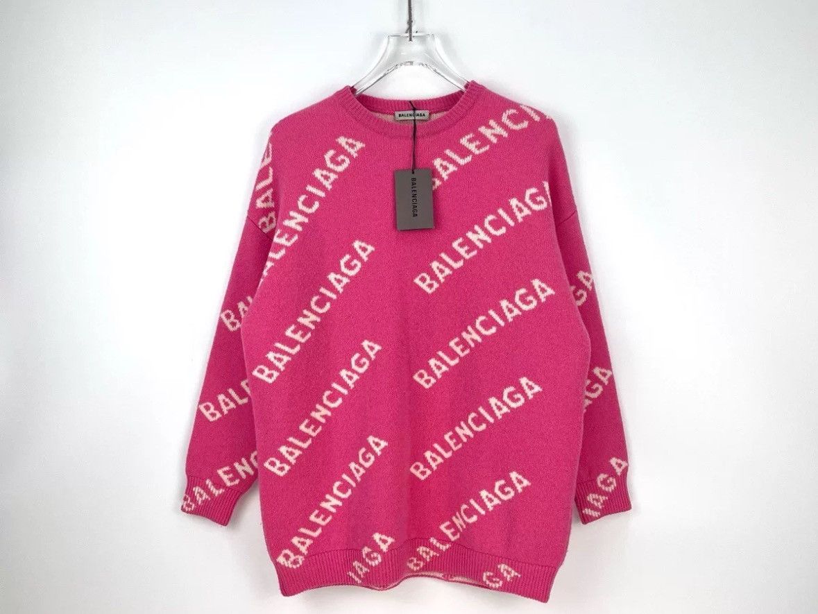 Balenciaga Balenciaga pink bullet screen wool sweater 2412-Nextarrow Size US XS / EU 42 / 0 - 3 Thumbnail