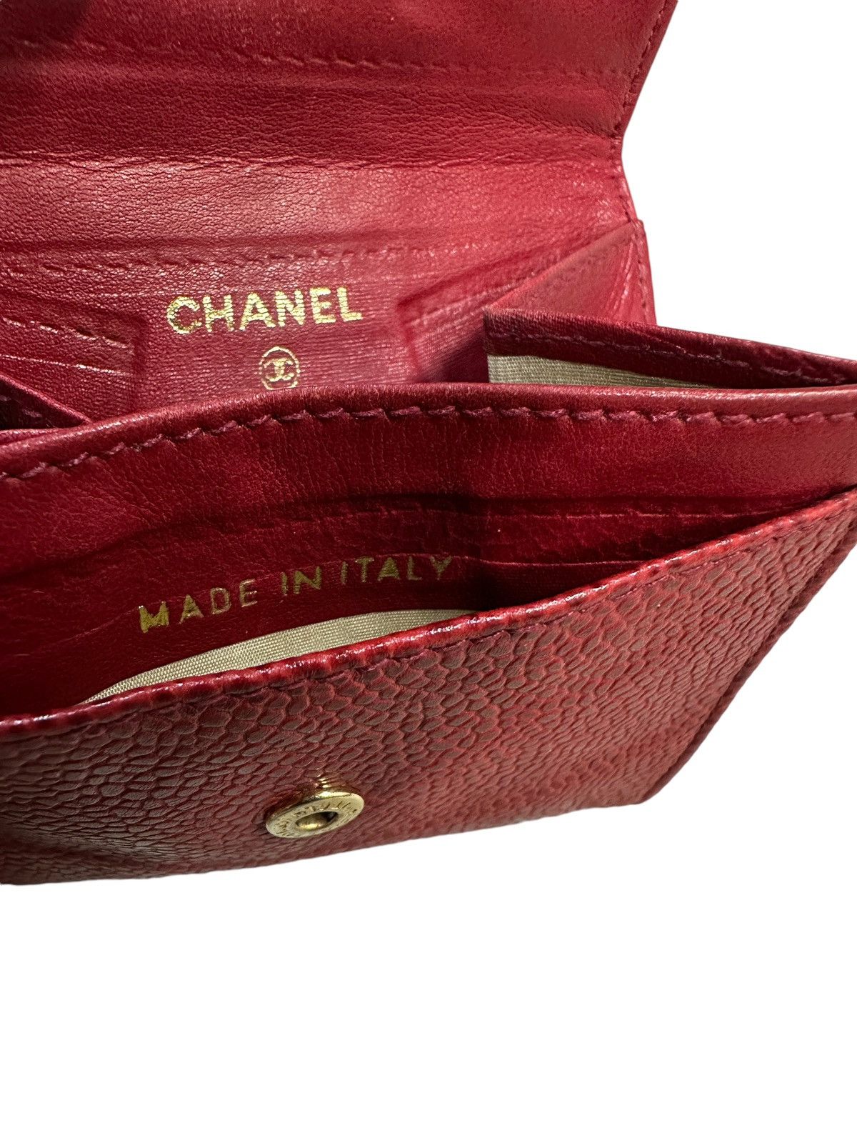 Chanel 💥Vintage Chanel 1994 Coin Case Caviar Red Size ONE SIZE - 9 Thumbnail