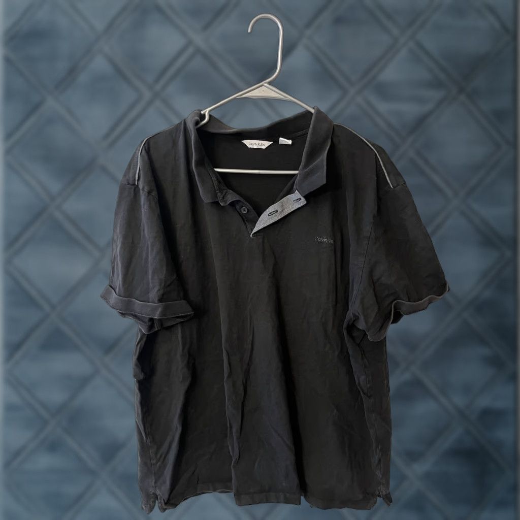 Calvin Klein Calvin Klein Polo Shirt Short Sleeve Mens XXL Black Solid Knit Cotton Reg Fit 2XL Logo Classic Modern Sports Shirt Size US XXL / EU 58 / 5 - 1 Thumbnail