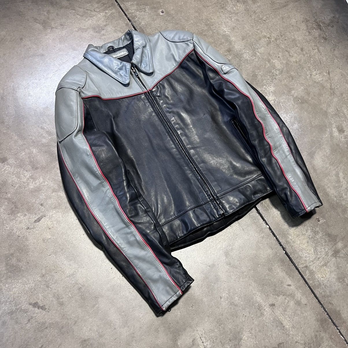 Vintage Vintage Steinmark Leather Jacket Biker Motorcycle Striped Size US M / EU 48-50 / 2 - 3 Thumbnail