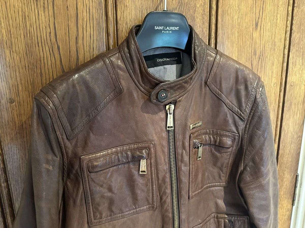 Dsquared2 SS09 Dsquared archive brown leather jacket grail Size US M / EU 48-50 / 2 - 13 Thumbnail