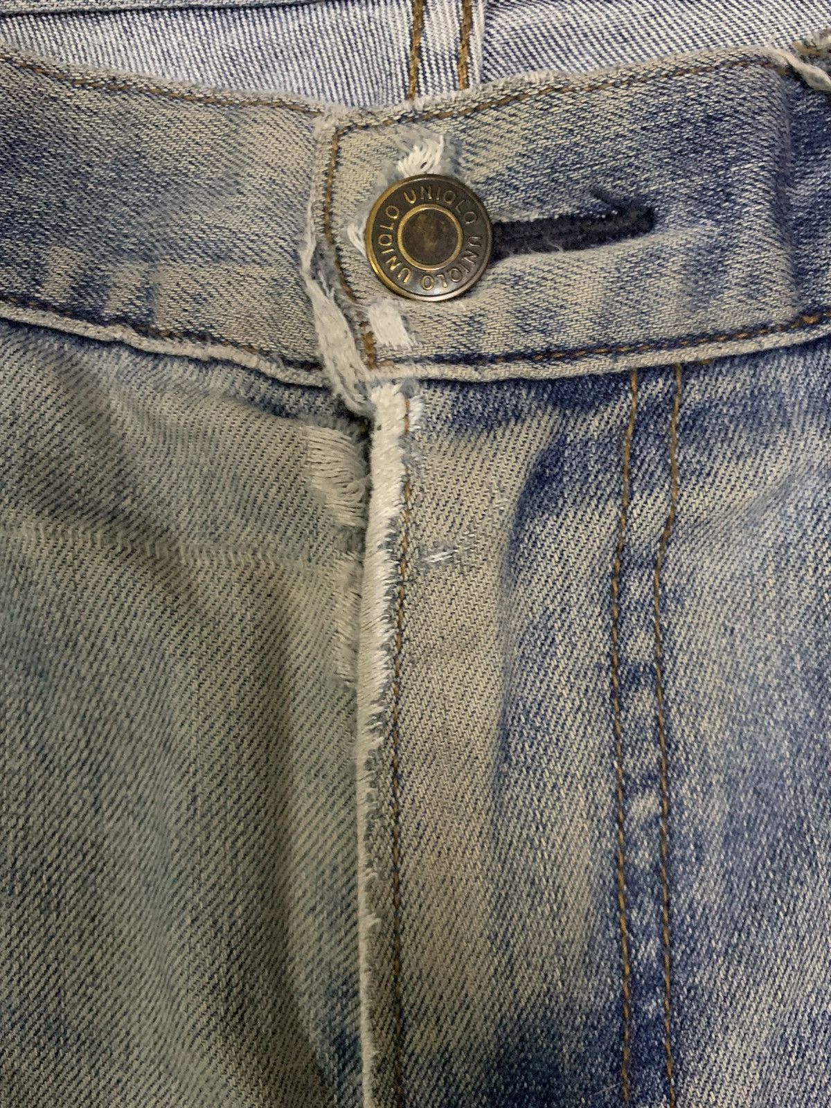 Undercover × Uniqlo Vintage Uniqlo Blue Wash Patchwork Distressed Jeans (Rework) Size US 33 - 4 Thumbnail