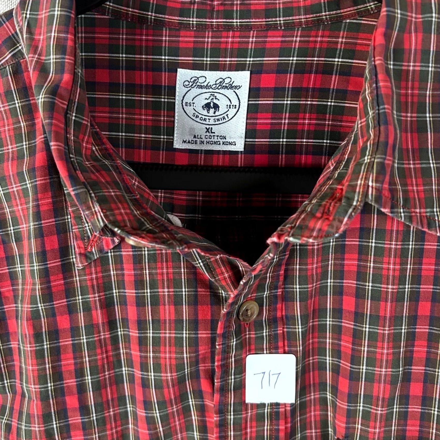 Brooks Brothers Brooks Brothers Sport Shirt Mens XL Red Plaid Button-Down Long Sleeve Polo Size US XL / EU 56 / 4 - 2 Thumbnail