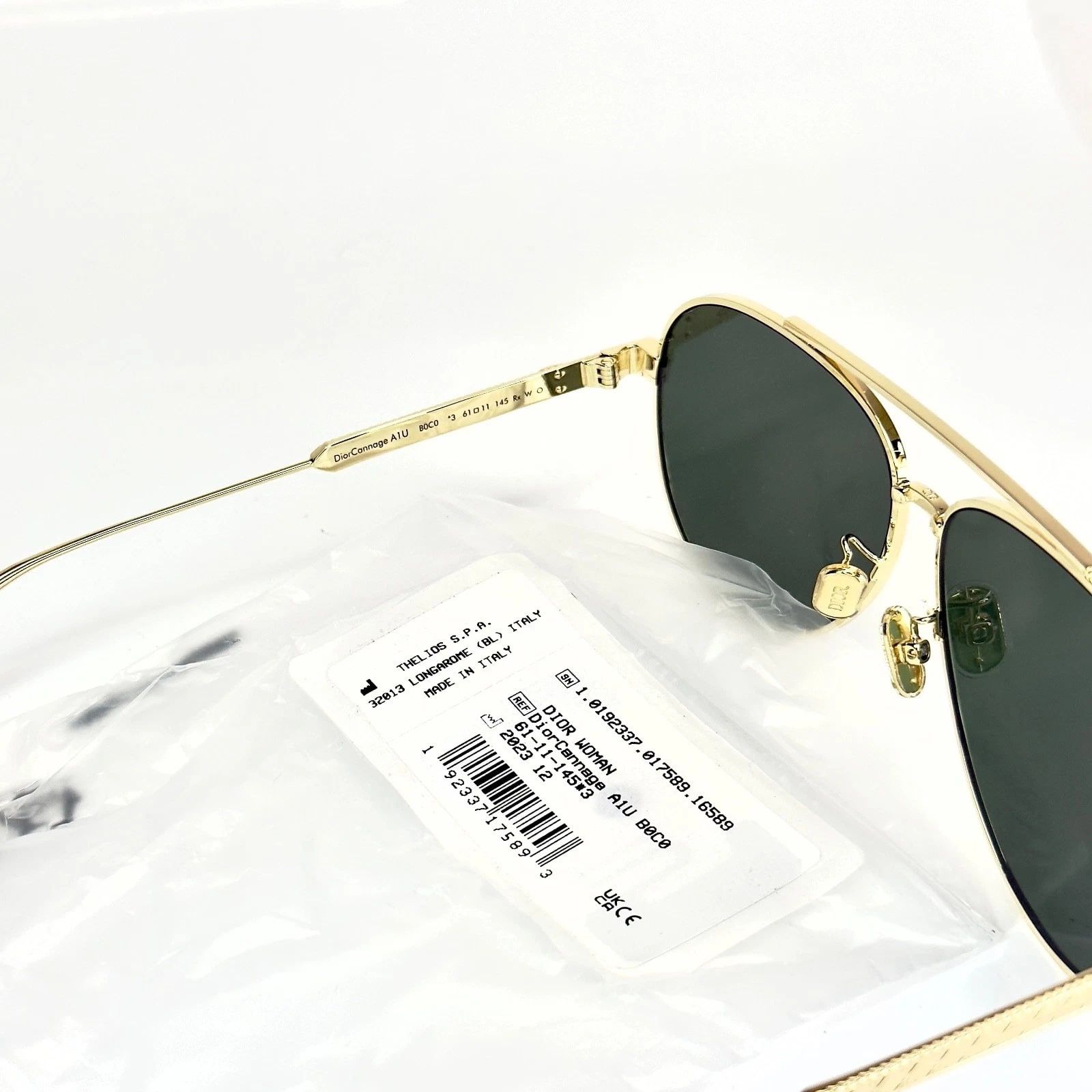 Christian Dior Monsieur CHRISTIAN DIOR Gold Green Cannage A1U CD40165U DIORCANNAGE Size ONE SIZE - 10 Thumbnail