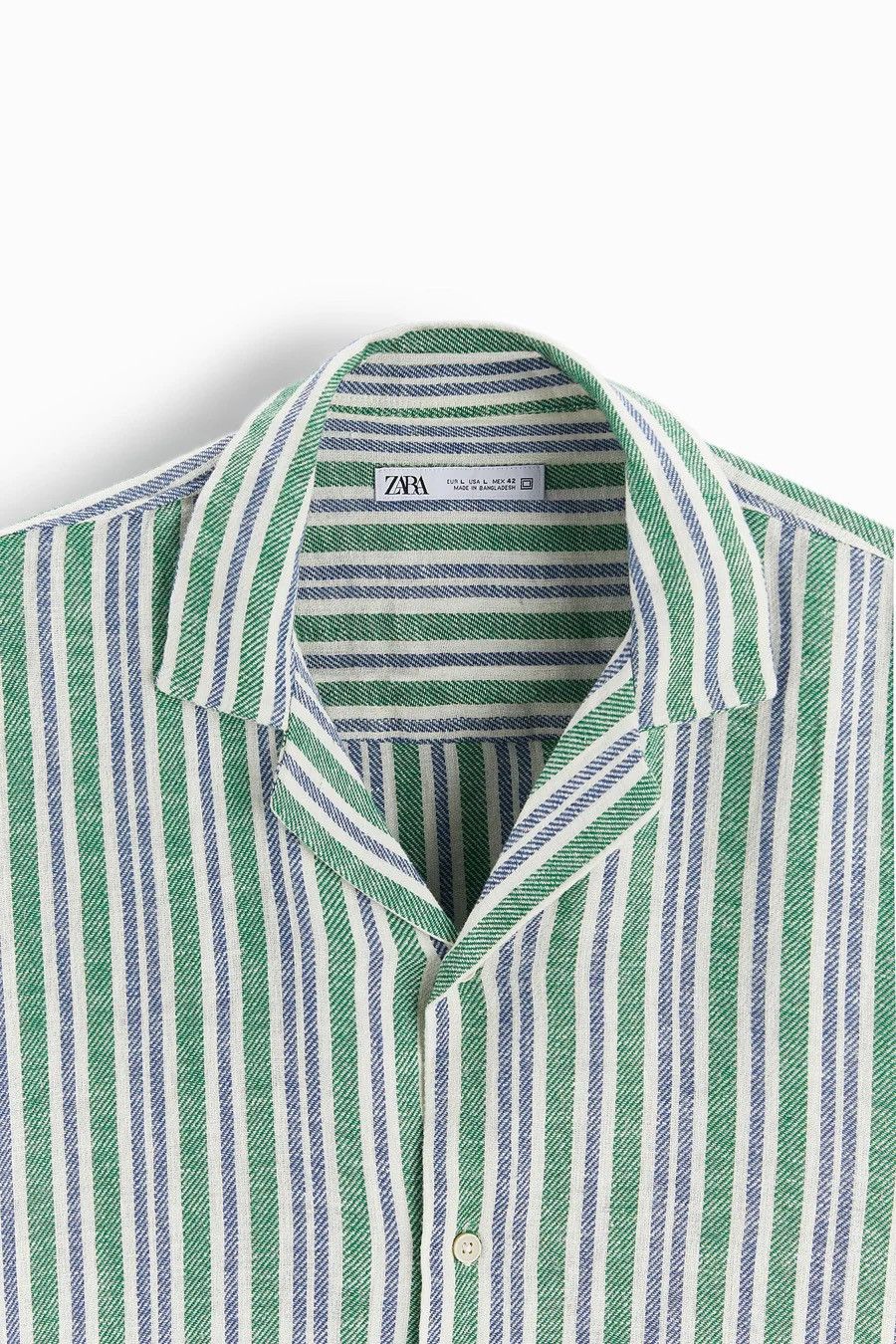 Zara Men’s Shirts Zara Striped Linen Button Up Multicolour Size US M / EU 48-50 / 2 - 3 Thumbnail