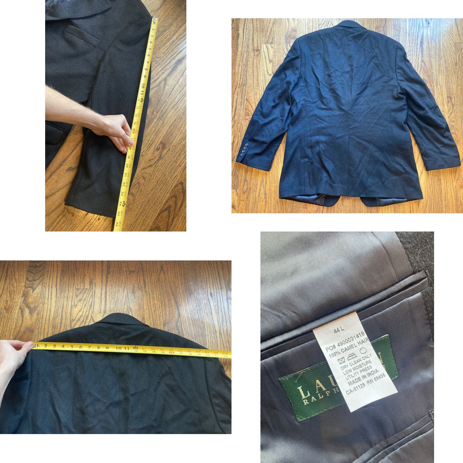 Ralph Lauren Lauren Ralph Lauren Black Camel Hair Blazer Jacket Men's 44L Long Sport Size 44R - 8 Thumbnail