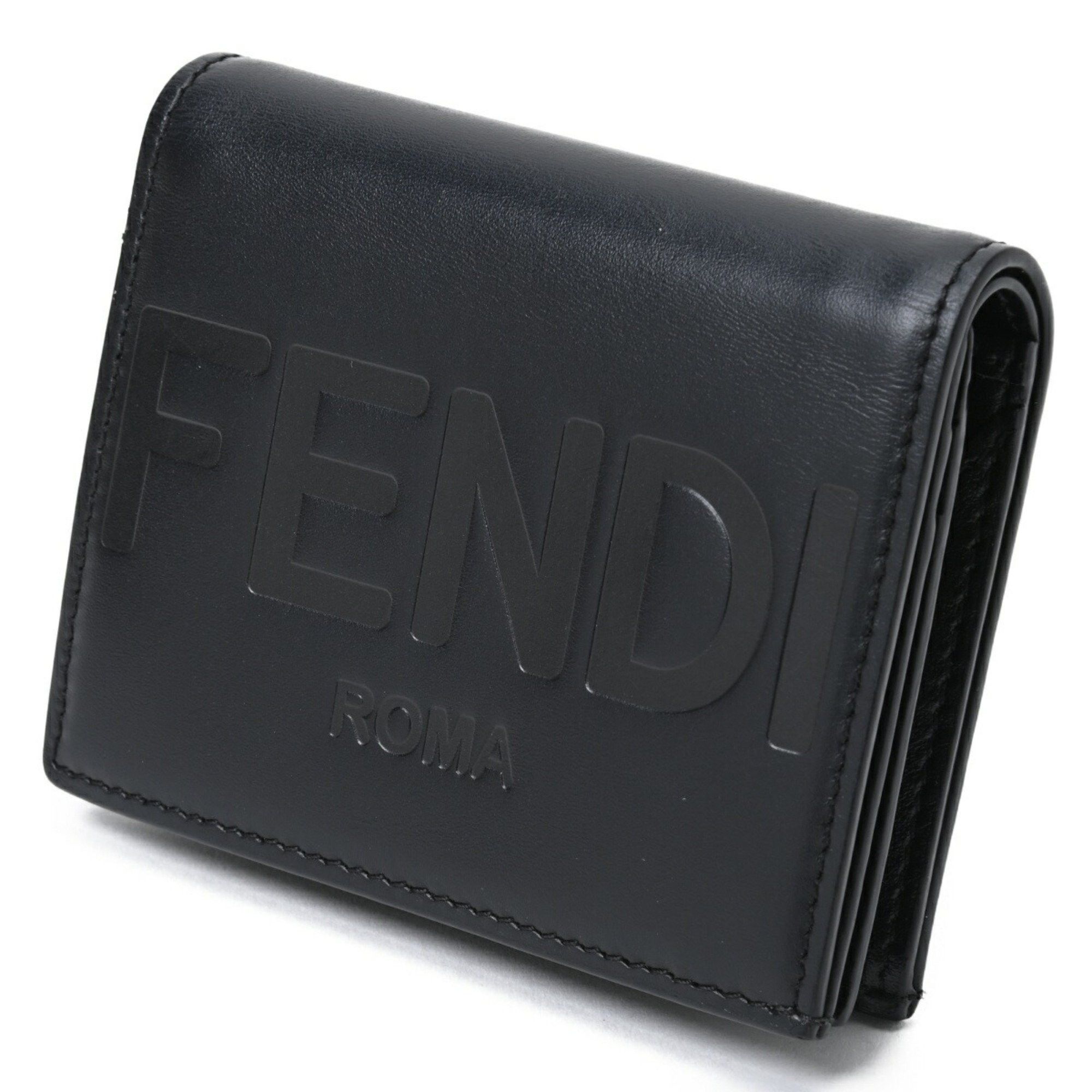 Fendi FENDI Bi-fold Small Wallet Compact 8M0420 Leather Black E-156997 Size ONE SIZE - 1 Thumbnail