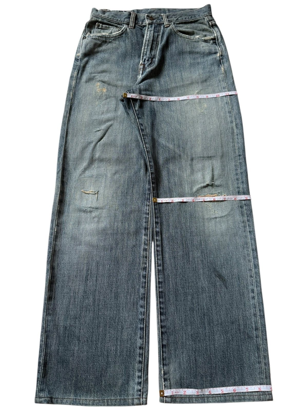 Edwin Vintage Japanese Brand Rusty Wash Distress Loose Jeans Size US 28 / EU 44 - 8 Thumbnail