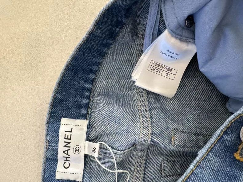 Chanel Chanel 25P light blue pearl straight jeans Size 24" / US 00 / IT 34 - 6 Thumbnail