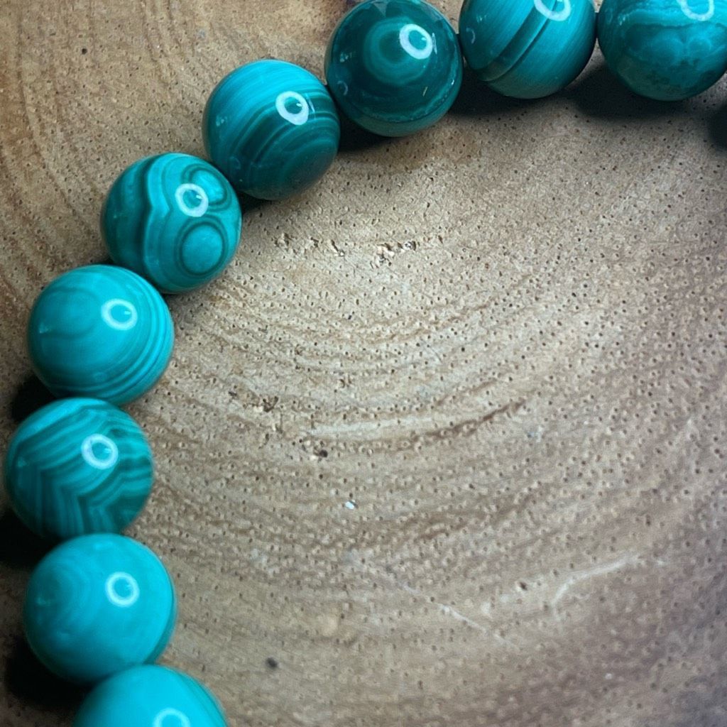 Other Malachite green circles orbs stretch beaded bracelet 7” crystal healing beads 8mm growth optimism transformation Size ONE SIZE - 7 Thumbnail