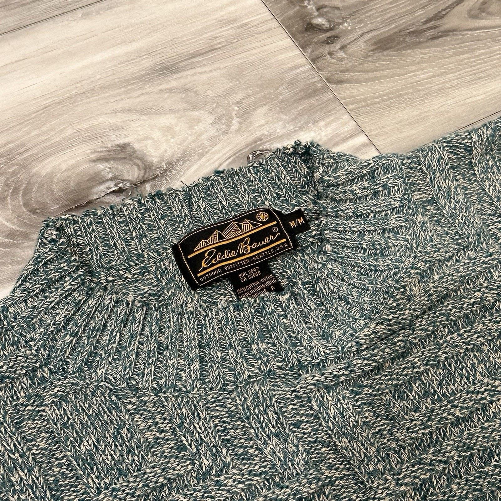 Eddie Bauer VTG 90s Eddie Bauer Sweater Men's Medium Geometric Green Size US M / EU 48-50 / 2 - 3 Thumbnail